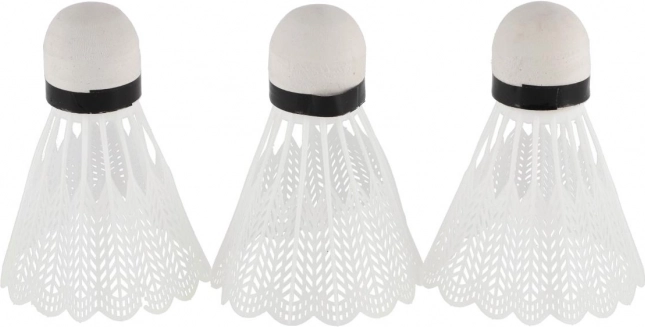 Fluturașe de badminton albe 3 bucăți din plastic
