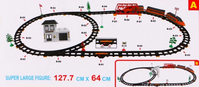 Mare tren electric cu pistă pentru copii 3+