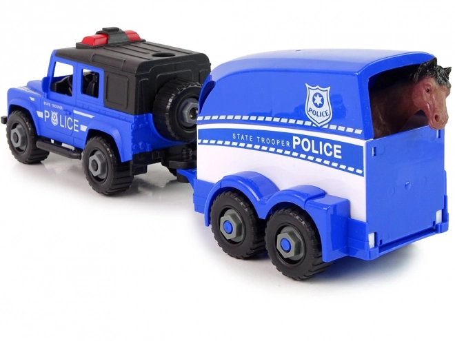 Mașină de teren poliție cu remorcă pentru cai DIY