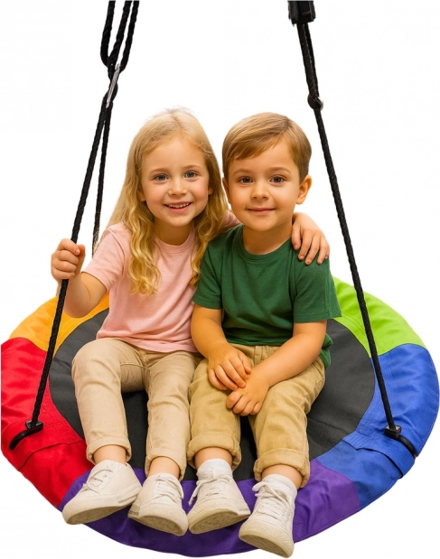 Leagăn colorat de grădină pentru copii Cuib de cocostarci 100 cm