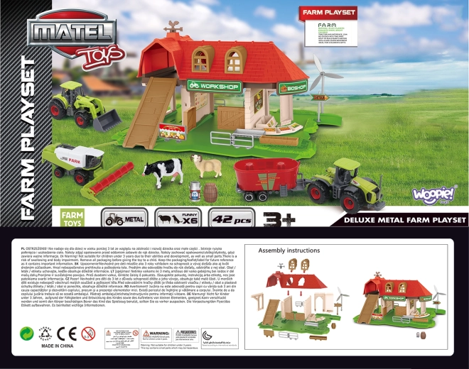 Set Fermă cu Tractoare și Figurine