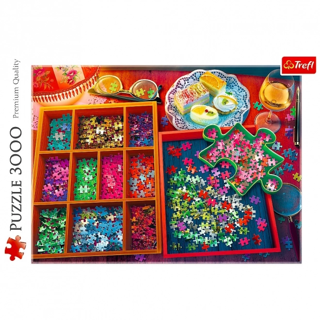 Puzzle 3000 piese - Seara cu puzzle-uri Trefl