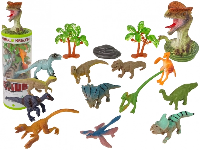 Set Figurine Dinozauri 12 buc. Accesorii în tub