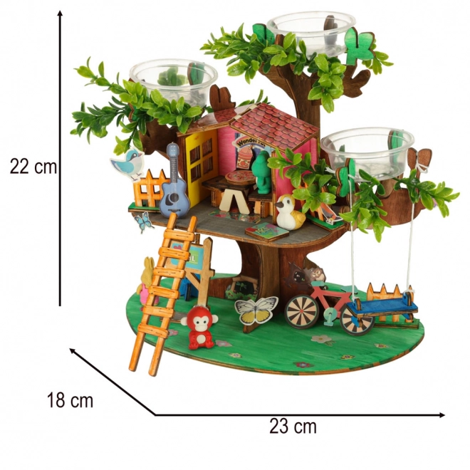 Set creativ de construit căsuță în copac cu accesorii