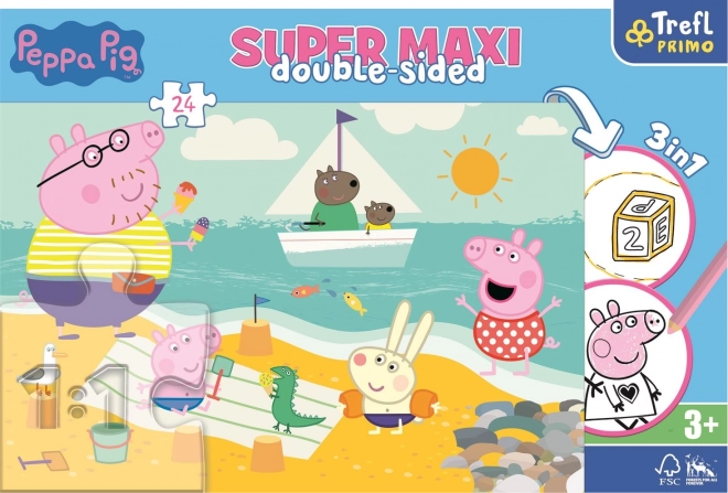 Puzzle cu două fețe Peppa Pig Super Maxi 24 bucăți