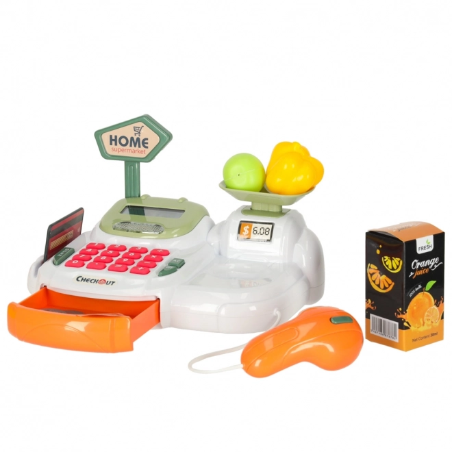 Casă de marcat pentru copii supermarkete cu accesorii 36 buc