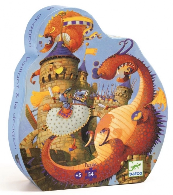 Puzzle Bătălia cu dragonul Djeco, 54 Piese