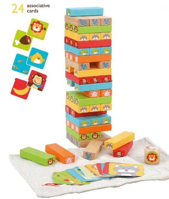 Joc de jenga din lemn pentru copii Lucy & Leo «Ghici cine»