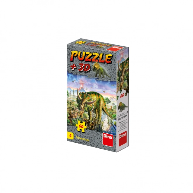 Puzzle cu figurină dinozaur: Tyrannosaurus Rex - 60 piese