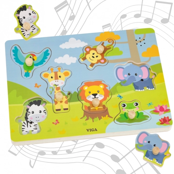 Puzzle cu sunete animale exotice