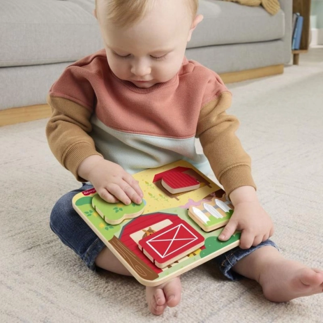 Fisher-Price Joc din lemn de-a v-ați ascunselea cu animăluțe