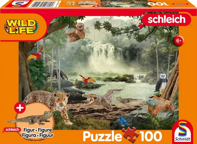 Puzzle Schleich în jungla tropicală 100 piese cu figurină