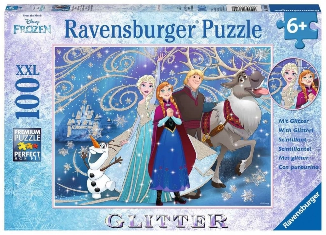 Puzzle Ravensburger Regatul de Gheață - Zăpadă Sclipitoare 100 Pezzi