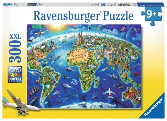 Puzzle RAVENSBURGER Harta monumentelor lumii XXL 300 piese