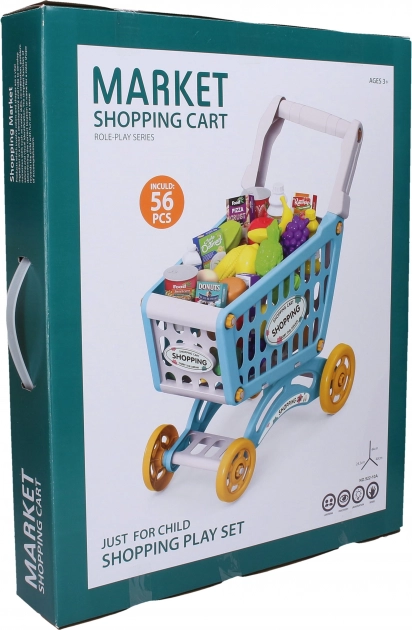 Cărucior de cumpărături pentru copii cu alimente 40 × 24,5 × 44 cm