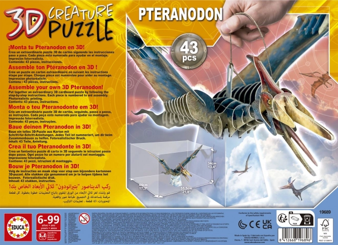 Puzzle 3D Pteranodon 43 piese EDUCA