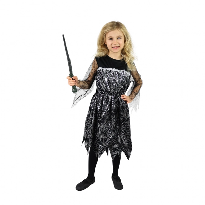 Costum de vrăjitoare pentru copii cu pânză de păianjen
