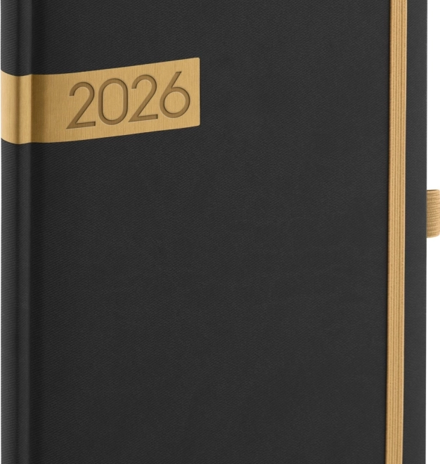 Notique Agendă săptămânală negru-auriu 2026