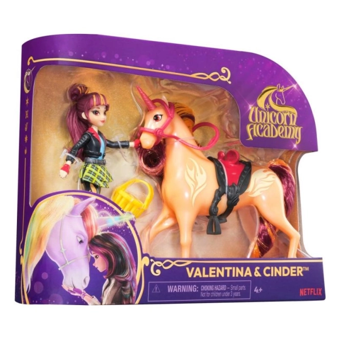 Set figurine academie unicorni Valentina și Cinder