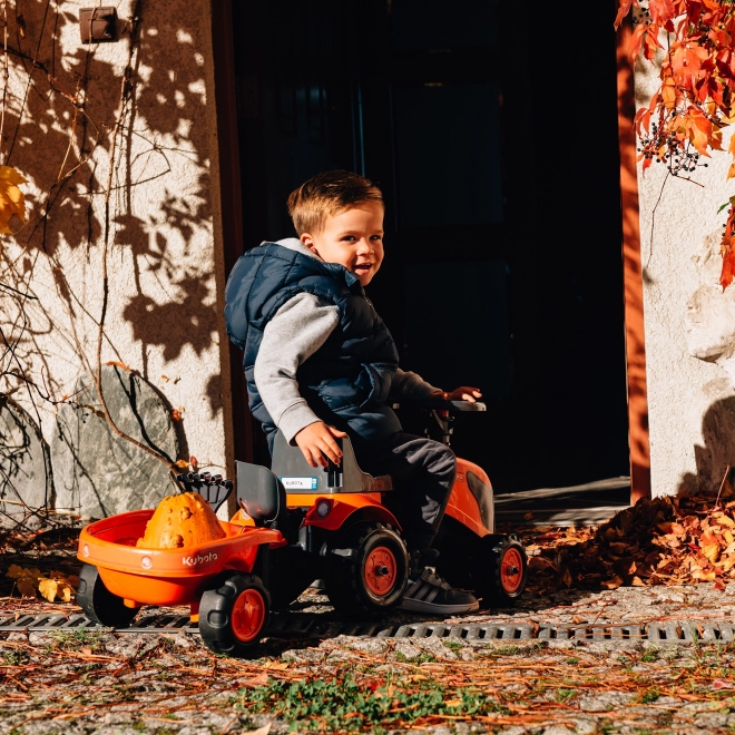 Tractor Cu Pedale Kubota Pentru Copii Cu Remorcă
