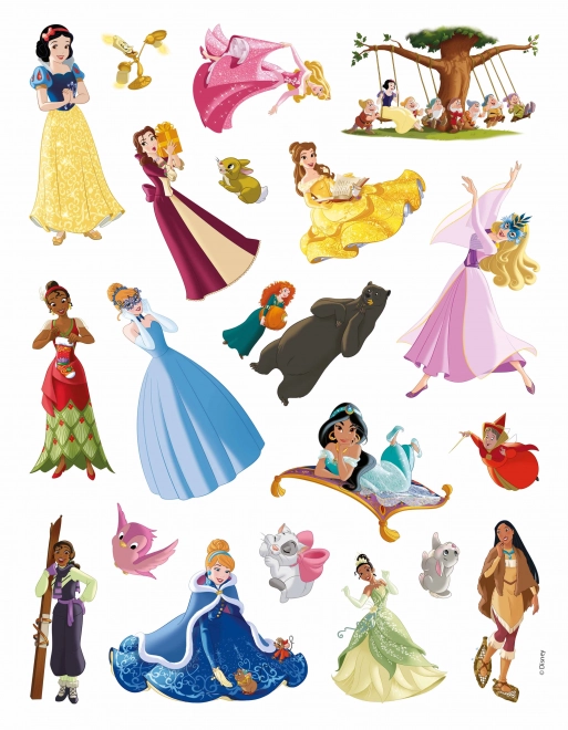 Carte de colorat cu autocolante Disney Princess pentru Crăciun