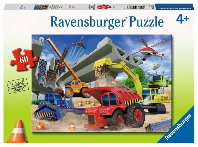 Puzzle Ravensburger Camioane de Construcție 60 piese