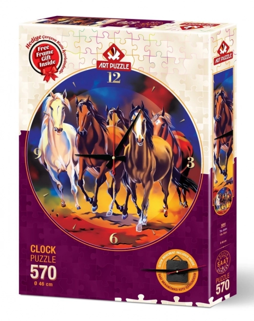 Puzzle Ceas cu Cai