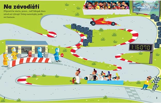 Carte cu autocolante cu temă Mașini