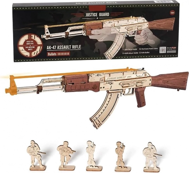 Puzzle 3D din lemn pușcă AK-47