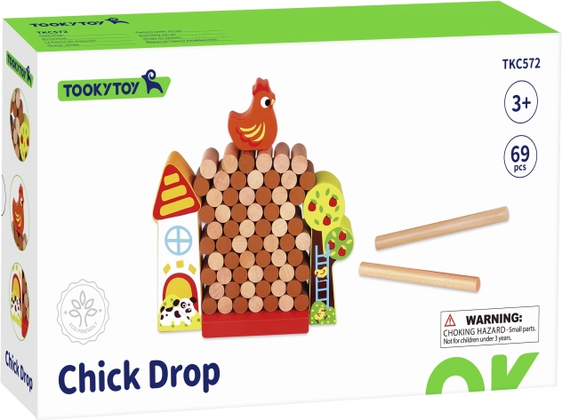 Joc de lemn Tooky Toy Cade Găina Fermă