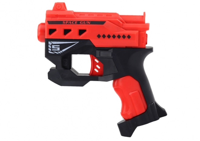 Mini pistol cu săgeți din spumă și ventuze roșu