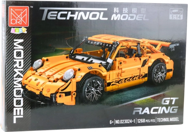 Set de construcție mașină sport GT Racing 1:14, 1268 piese, portocaliu