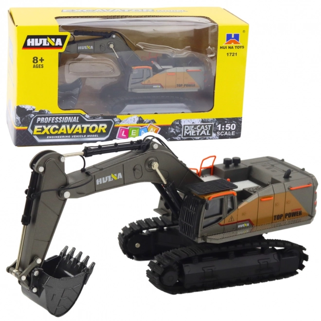 Excavator pe şenile Huina metalic cu cupă mobilă 1:50