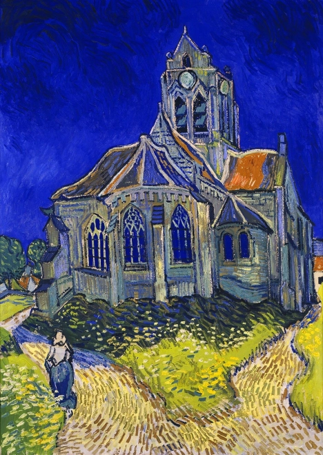 Puzzle Vincent Van Gogh: Biserica din Auvers-sur-Oise 1000 de piese