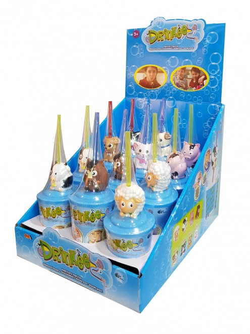 Pahare cu pai și animale sonore Drinkeez