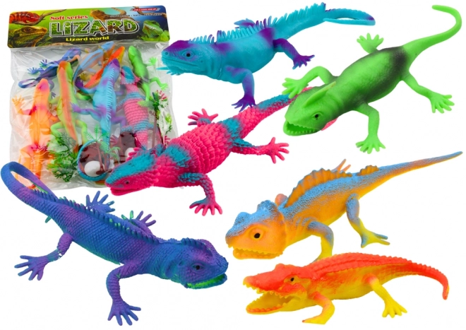 Set de figurine șopârle și reptile colorate