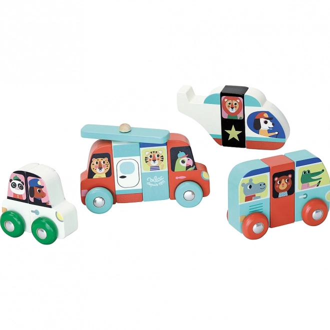 Puzzle magnetic din lemn Vilac Transport