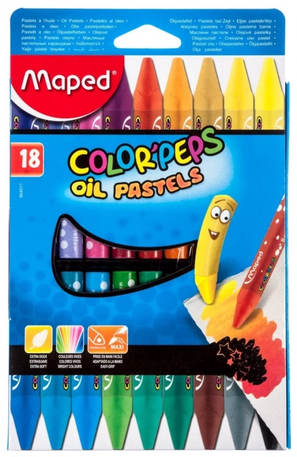 Pasteluri triunghiulare cu ulei Color'Peps, set de 18 culori