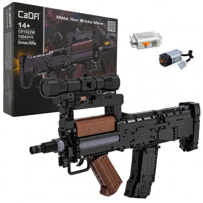 Klocki de construcție pentru copii Groza Rifle cu funcție de tragere