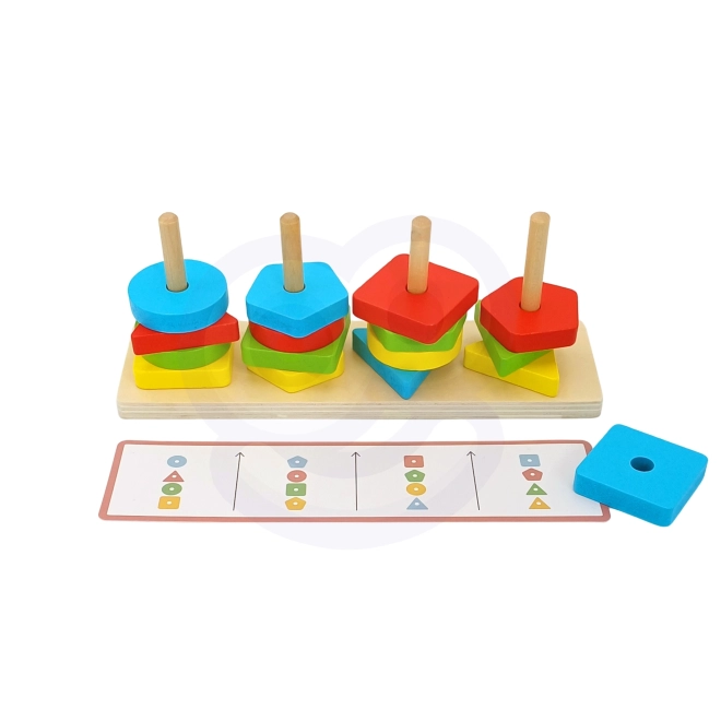 Piramidă Montessori cu animăluțe Woopie Green