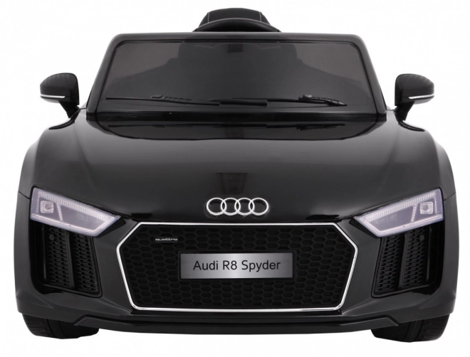 Audi R8 Spyder pe bază de baterii Lak Negru + Telecomandă + EVA + Start Lent + Radio MP3 + LED diode