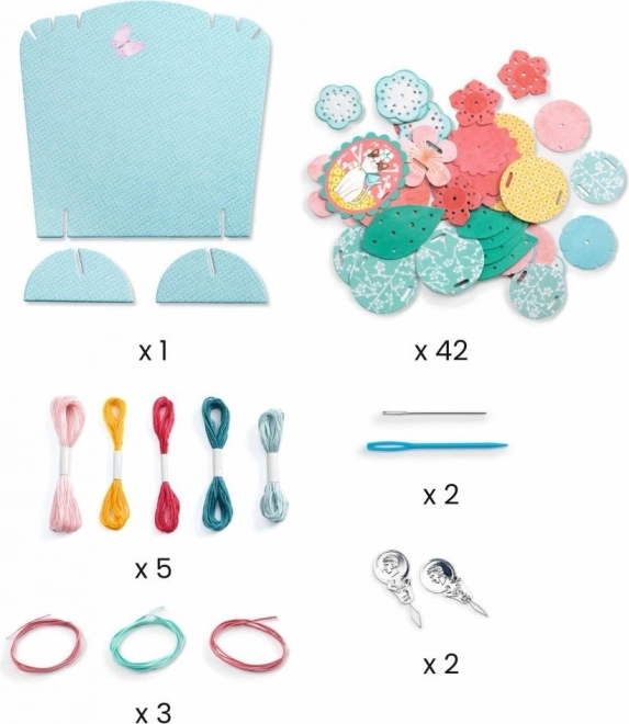 Djeco set creativ coliere florale brodate
