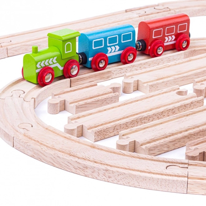 Set de șine de lemn 24 piese Bigjigs Rail