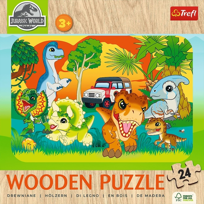 Puzzle din lemn Jurassic World: Cunoaște dinozaurii