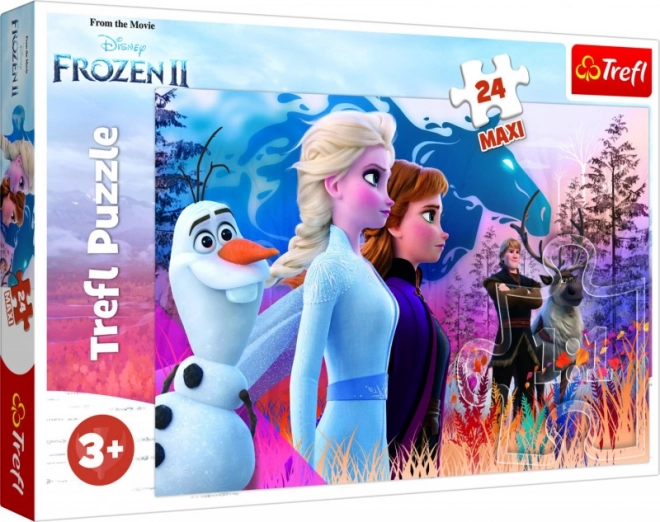 Puzzle maxi TREFL regatul de gheață 2 24 piese + puzzle regatul de gheață 60 piese cadou