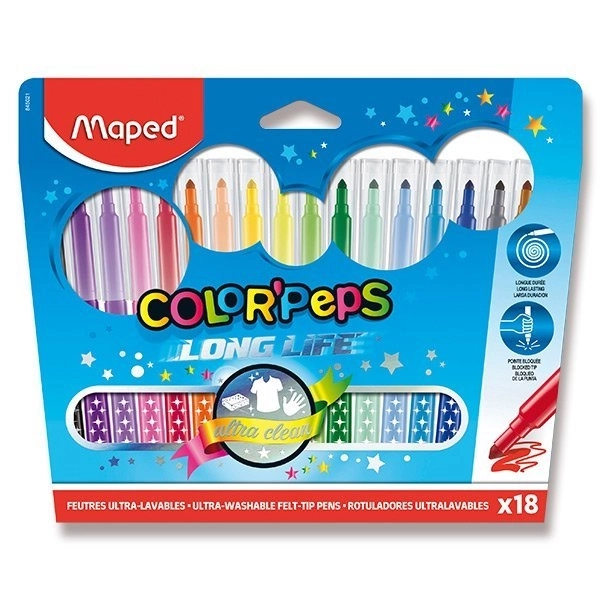 Set de carioci Color'Peps Long Life - 18 bucăți