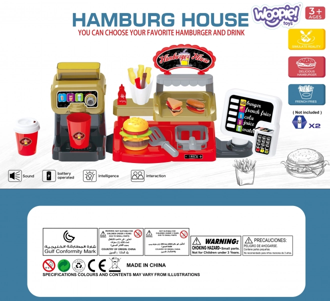 Set Fast Food XXL cu Casă de Marcat și Distribuitor Băuturi