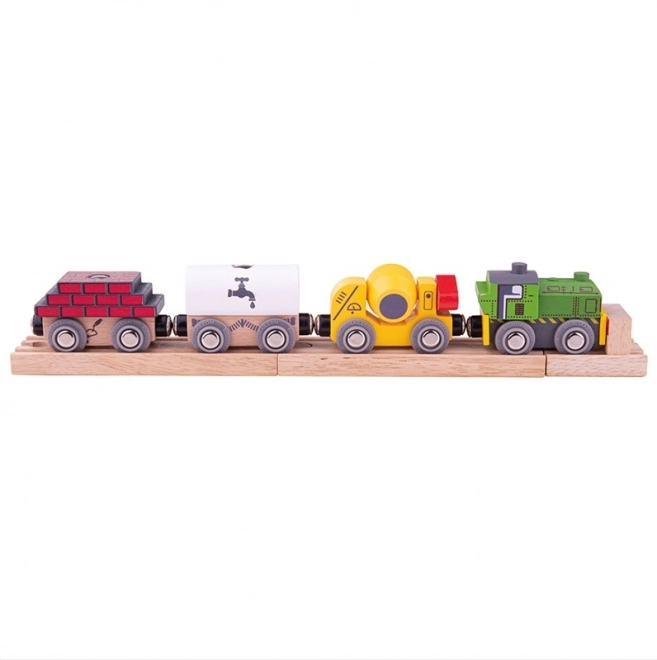 Tren de construcții din lemn Bigjigs Rail