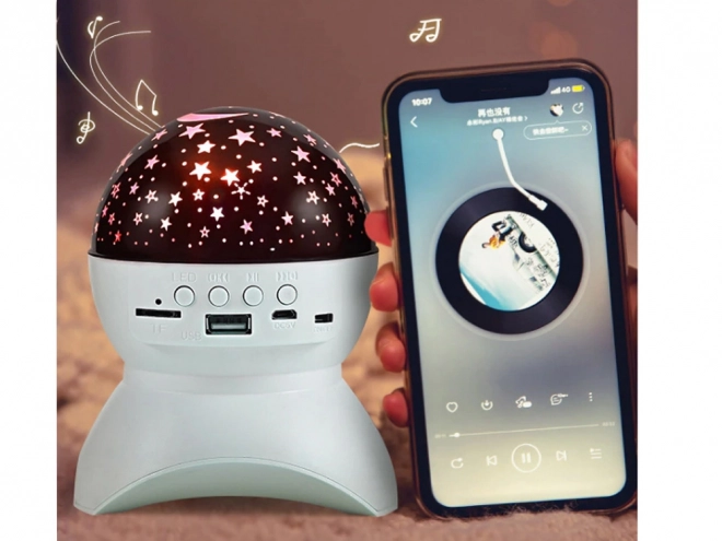 Proiector LED de noapte cu difuzor Bluetooth