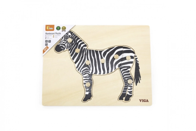 Vklăduță din lemn Montessori - zebra